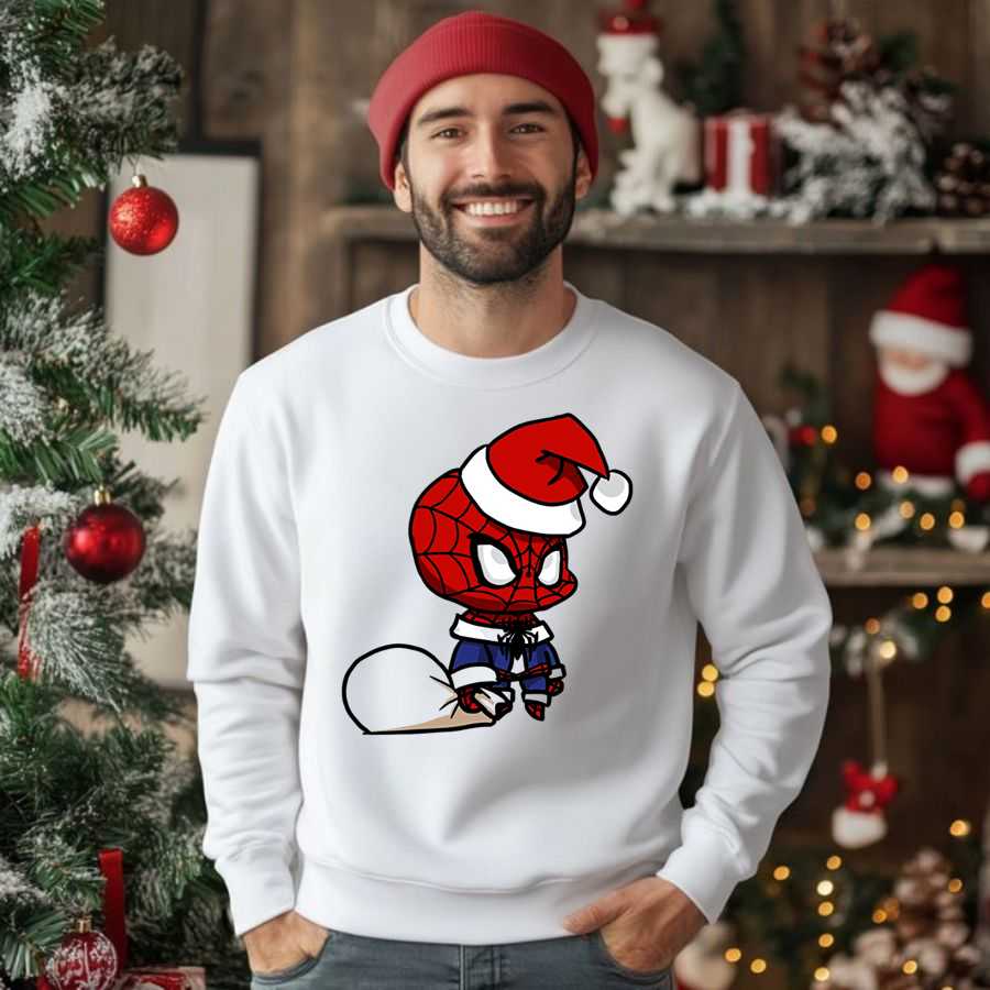 Holiday Chibi Spiderman Delivering Gifts Sweatshirt 2 Holiday Chibi Spiderman Delivering Gifts Sweatshirt 2
